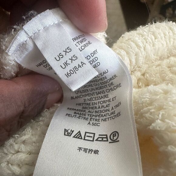 Anthropologie Pilcro Marla Ivory V-Neck Cropped Oversized Sweater XS-M - Picture 8 of 9